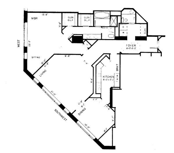 950 N Michigan Floorplan - 55E1 Tier
